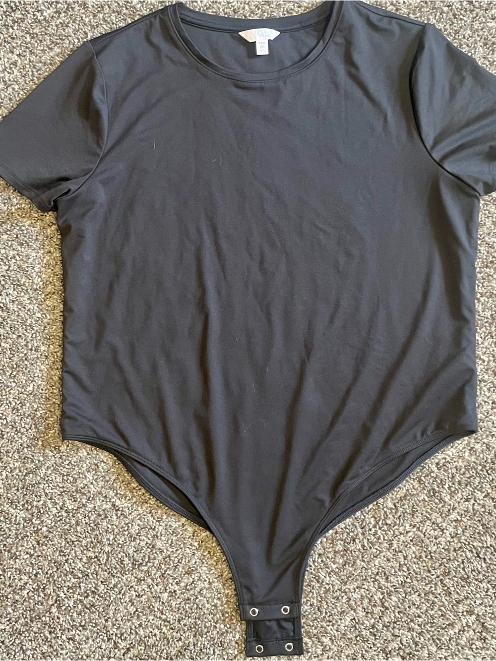Time and Tru Black Short Sleeve Bodysuit Size Womens 3X